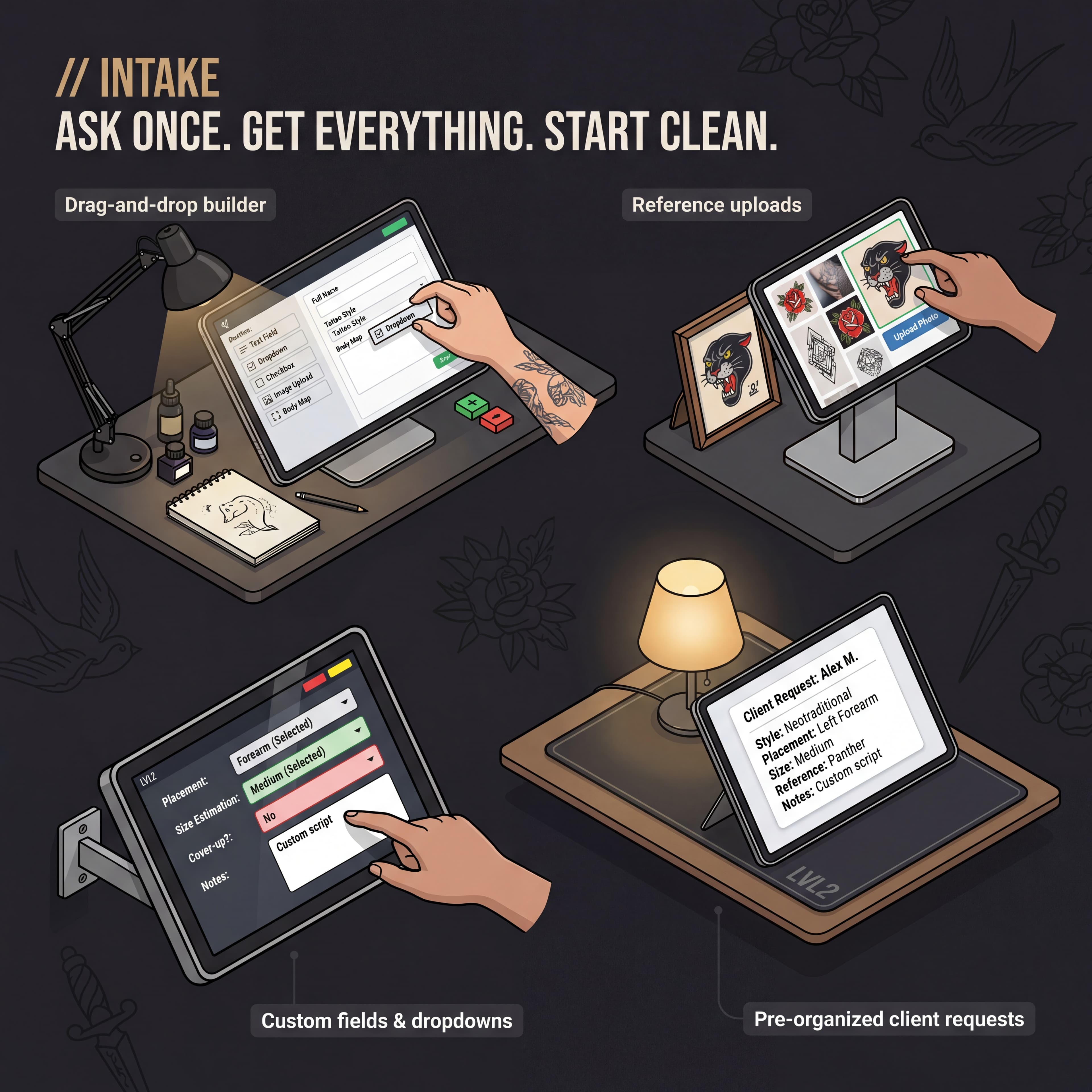 LVL2 custom intake forms illustrated feature image